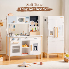ROBUD Wooden Refrigerator with Beverage Machine & Storage