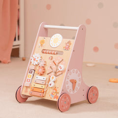 ROBUD Wooden Pink Baby Push Walker