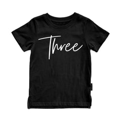 SIGNATURE THREE BIRTHDAY TEE - BLACK