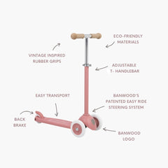 BANWOOD ECO SCOOTER & HELMET SET - RASPBERRY