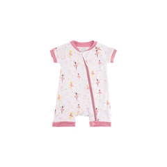 Baby Short-Sleeve Bamboo Romper - Ballerina