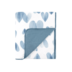 Dream Toddler Blanket - Ocean Blue Hearts