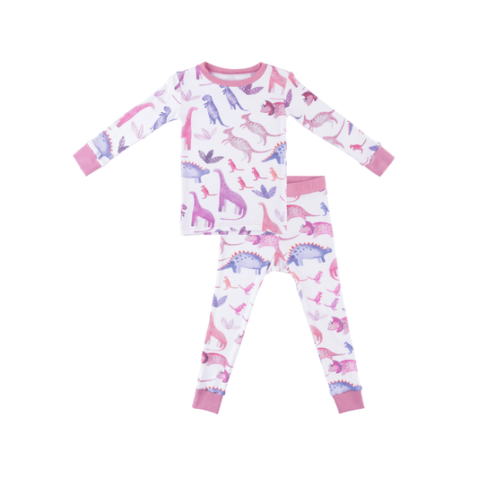 Toddler/Kids Bamboo Pajamas - Rosy Dinos