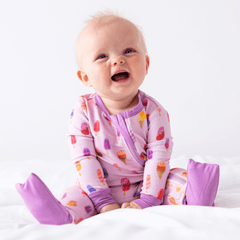Baby Bamboo Pajamas w/ DreamCuffs® - Pink Popsicle