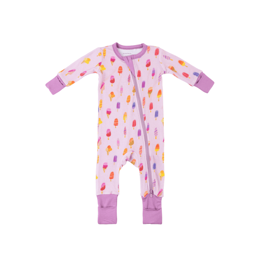 Baby Bamboo Pajamas w/ DreamCuffs® - Pink Popsicle