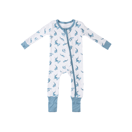 Baby Bamboo Pajamas w/ DreamCuffs® - Shark