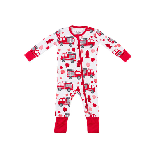 Baby Bamboo Pajamas w/ DreamCuffs® - Fire Trucks