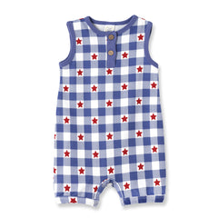 Americana Bamboo Short Baby Romper - 4th of July