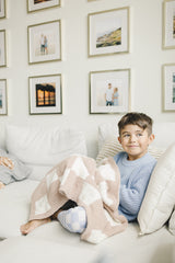 Checkered Plush Blanket | Latte