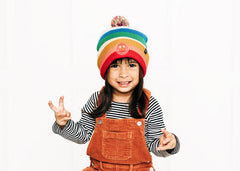 Smiley Pom Pom Hat