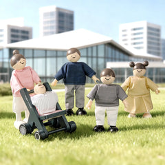 Tiny Land® Wooden Dollhouse Dolls