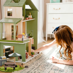 Tiny Land® Sweetwood Edge Dollhouse - Green & Pink