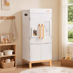 ROBUD Wooden Refrigerator with Beverage Machine & Storage