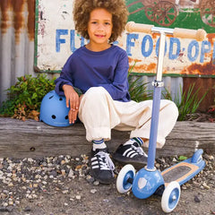 BANWOOD 3-WHEEL SCOOTER & HELMET SET - BLUE