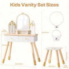 ROBUD Kids Vanity Table and Chair Set