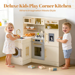 ROBUD Pretend Corner Kitchen with All-in-One & Combination-Style