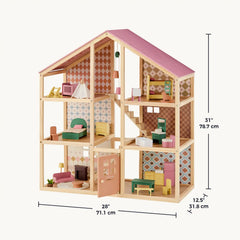 Tiny Land® Sweetwood Pegasus Dollhouse & Wooden Dollhouse Dolls
