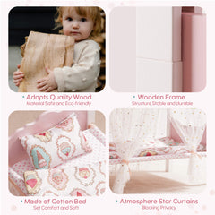 ROBUD Pink Princess Bunk Bed