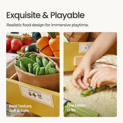 Tiny Land® Farm-to-Table Play Set: Interactive Kitchen, Storage Fridge & Organic Food Collection
