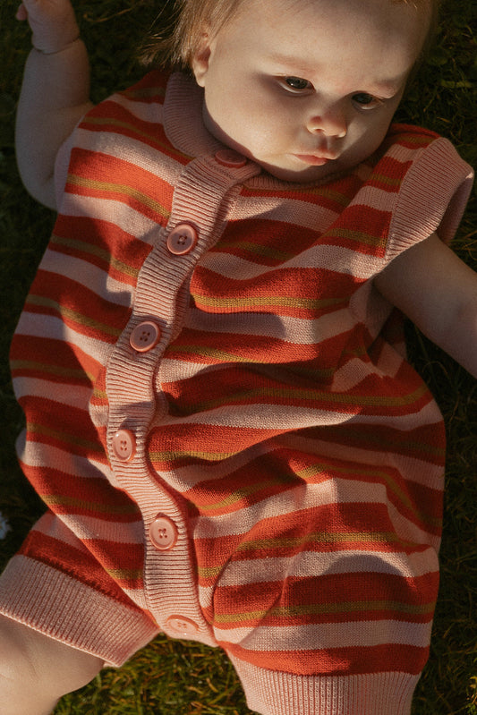 Thayer Jumpsuit in Red Blossom Stripe