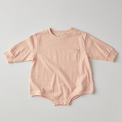 Harley Pocket Romper in Peach Powder
