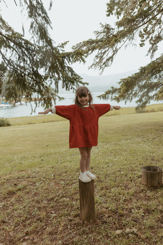 Kelsey Dress in Clay Red