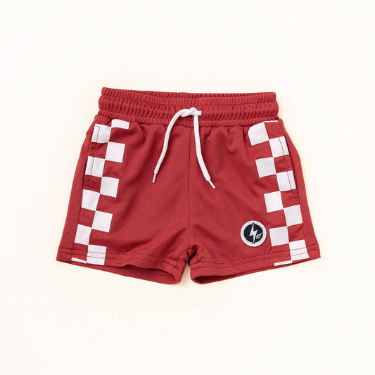 ALL DAY CHECK SHORTS - CRIMSON