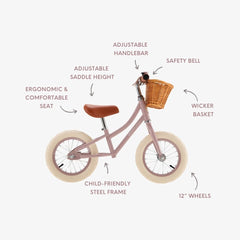 BANWOOD BALANCE BIKE FIRST GO VINTAGE - DUSTY PINK