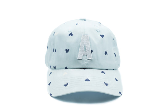 Blue Hearts Letter Baseball Hat