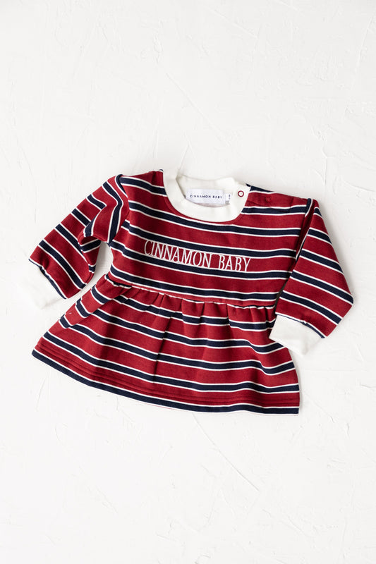 Campus Dress - Burgundy Stripe