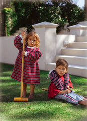 Campus Dress - Burgundy Stripe