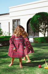 Campus Dress - Burgundy Stripe