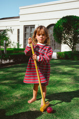 Campus Dress - Burgundy Stripe