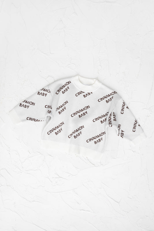 Knitted Logo Jumper- Coffee