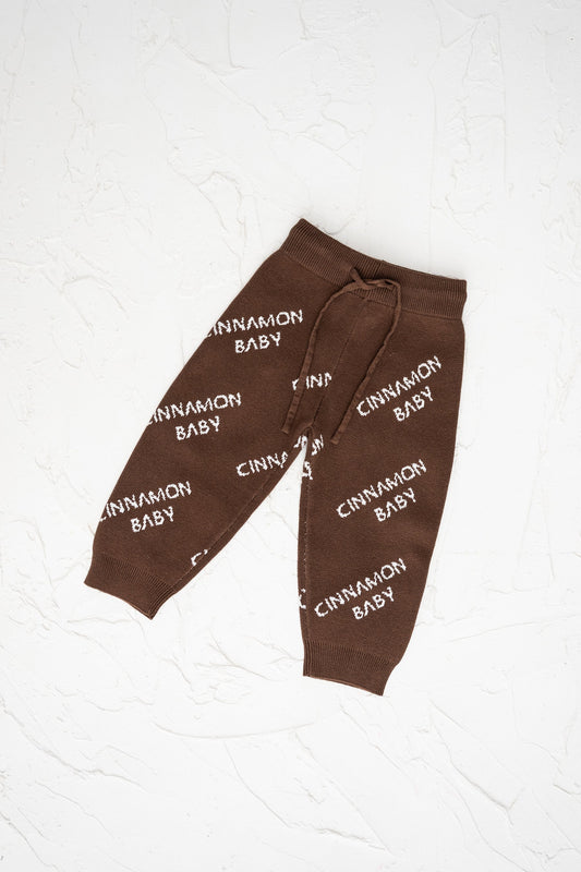 Knitted Logo Pants- Dark Chocolate