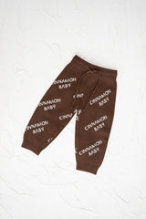 Knitted Logo Pants- Dark Chocolate