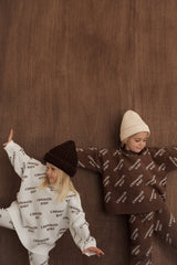 Knitted Logo Pants- Coffee