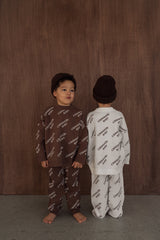 Knitted Logo Pants- Coffee