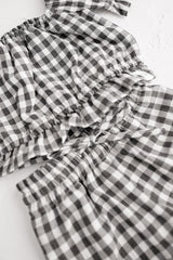 Black Gingham Frill Shorts