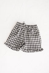 Black Gingham Frill Shorts