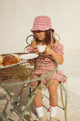 Gingham Bucket Hat - Crimson