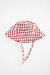 Gingham Bucket Hat - Crimson