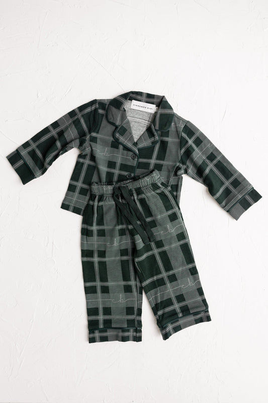Plaid Long Pyjamas - Green