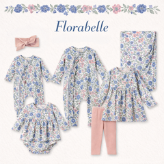 Vintage Floral Zipper Romper - Soft Bamboo Baby