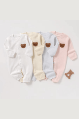 Bear Romper Ribbed 100% Cotton