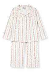 GIRLS WIDE TROUSER PYJAMA SET | FLORAL STRIPE