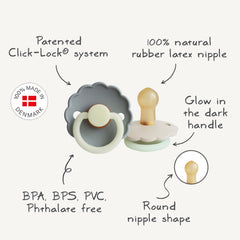 FRIGG Daisy Night Natural Rubber Pacifier 2-Pack