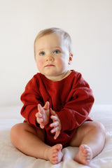Harley Pocket Romper in Brick