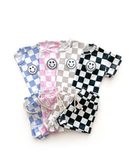 Checkered Shorts Set | Black