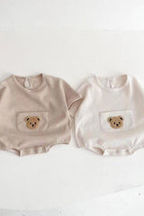 Waffle Bear Bodysuit Brown or Creme
